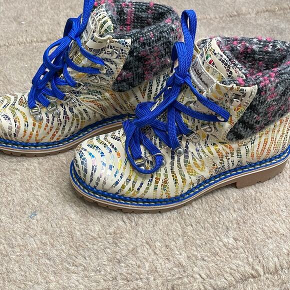 Montelliana Metallic Leather Ski Hiking Cold Weather Boots Retails $575 Rare - Picture 5 of 8